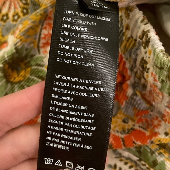 Urban Outfitters Multi Colored Penelope Floral Corduroy High Rise Jogger Pant M - Picture 15 of 16